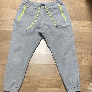 Nike Mens Gray Sweatpants with Yellow Accents